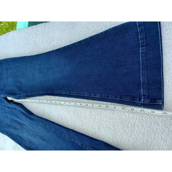 ANTHROPOLOGIE Pilcro & Letterpress Flare High Rise Trouser Bootcut in Blue sz 28 - Picture 9 of 11